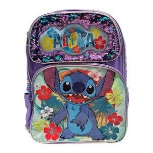 Stitch Aloha Sparkle 16” Reinforced Large School Backpack NEW